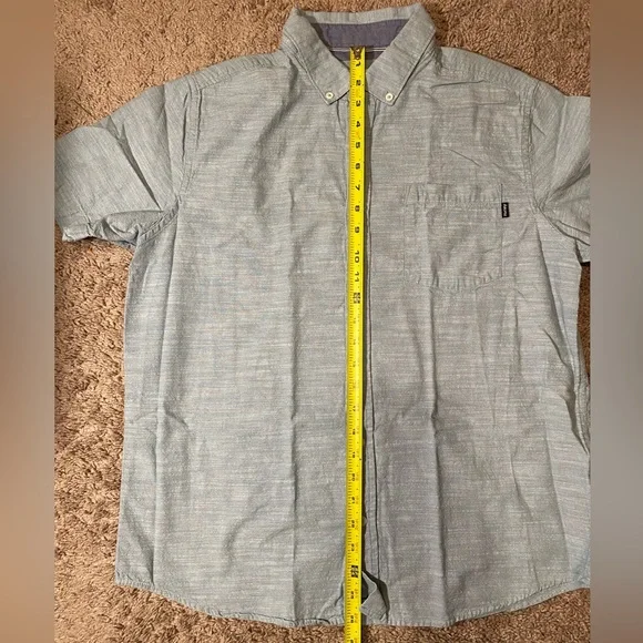 Hurley Surf Style Button Up Down Adult Mens Size Medium Blue Cotton Dress Shirt - Picture 5 of 9
